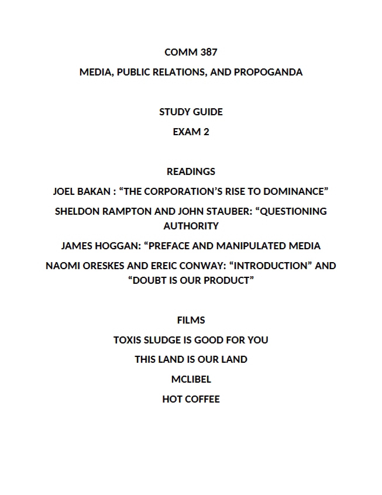 Propaganda, Public Relations, and Media