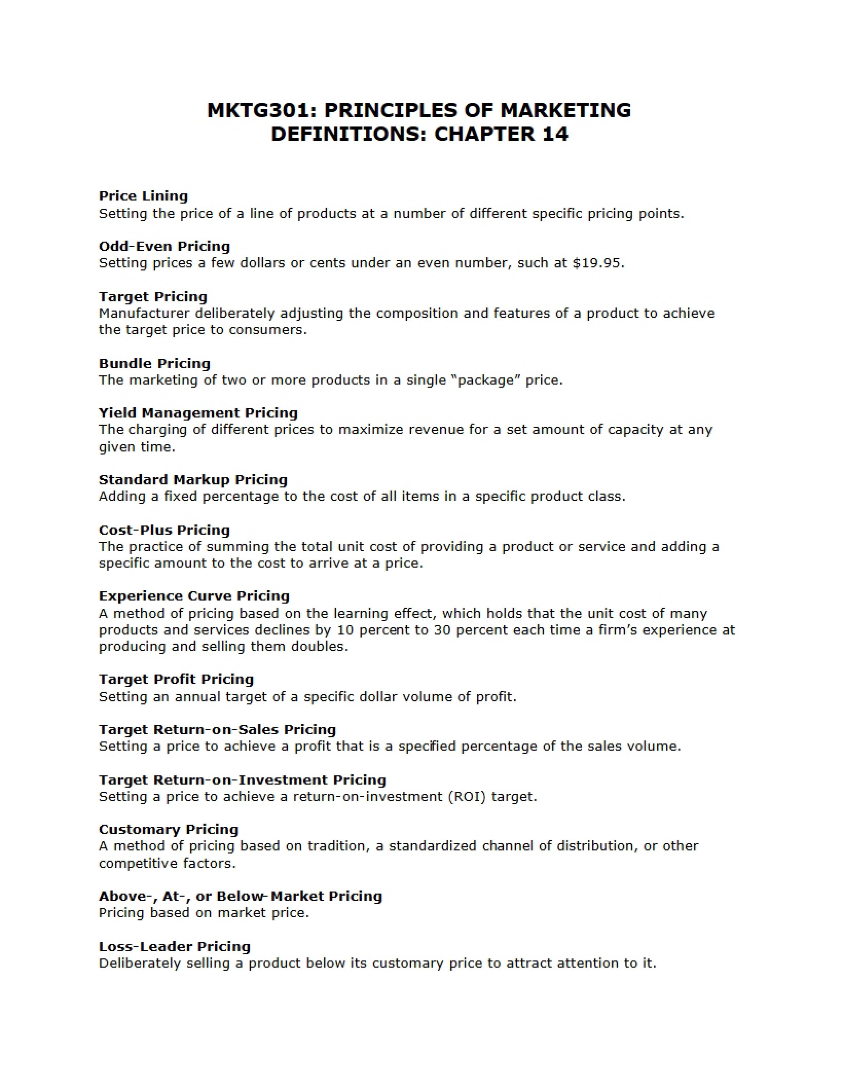 Chapter 14 Definitions