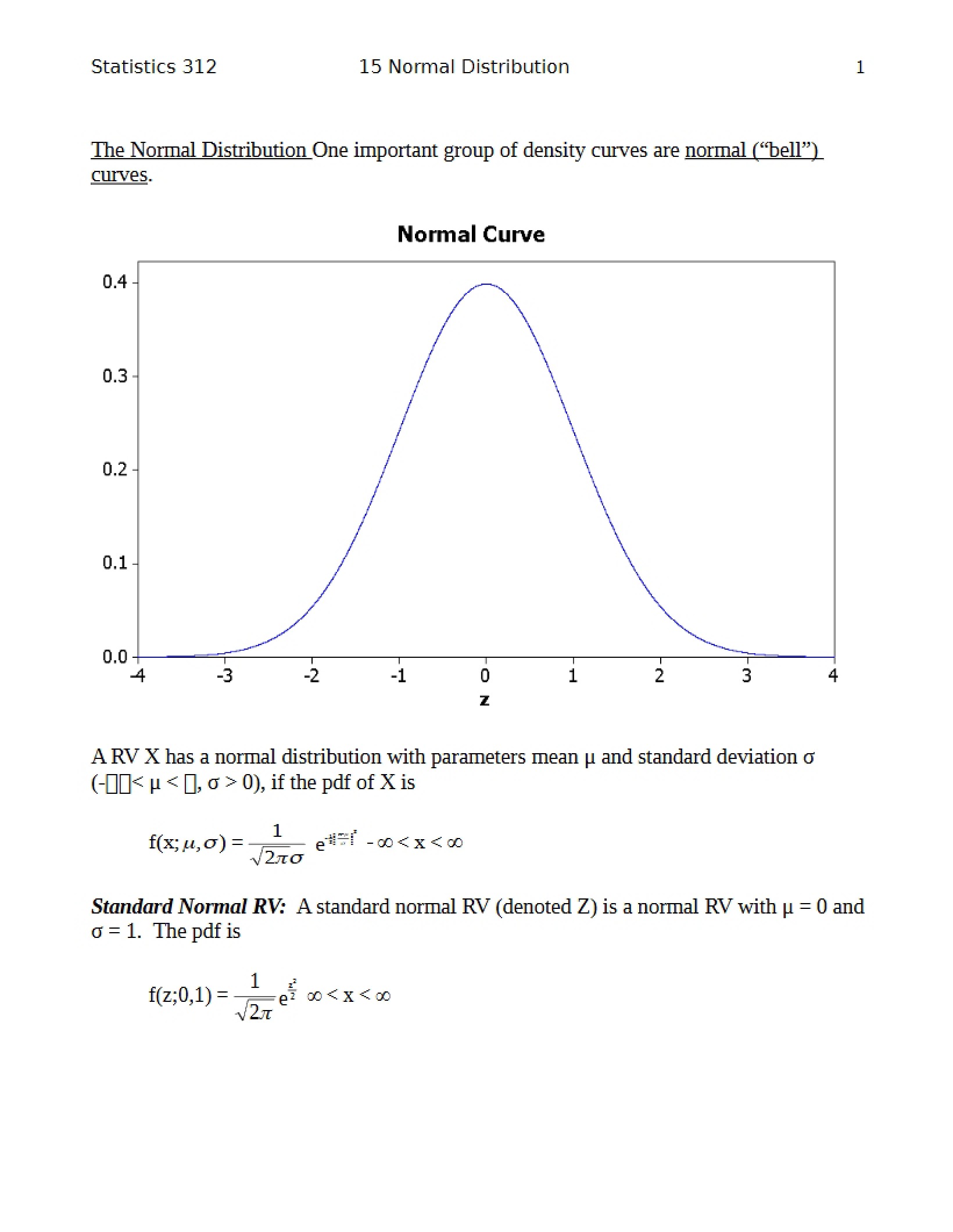 Unit 15 - The Normal Distribution