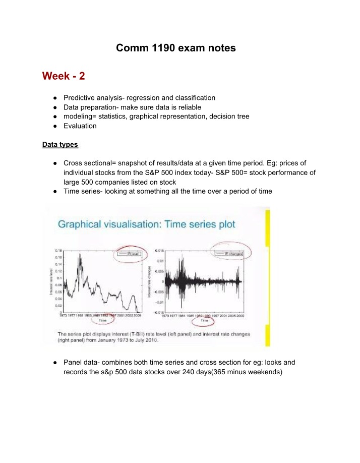 Exam Notes for COMM1190