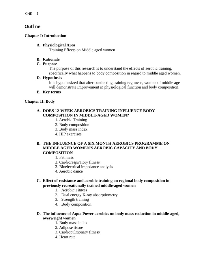 KINE 3415 Course Outline
