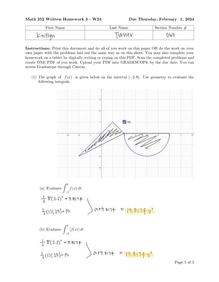 Homework 3 - Math 252