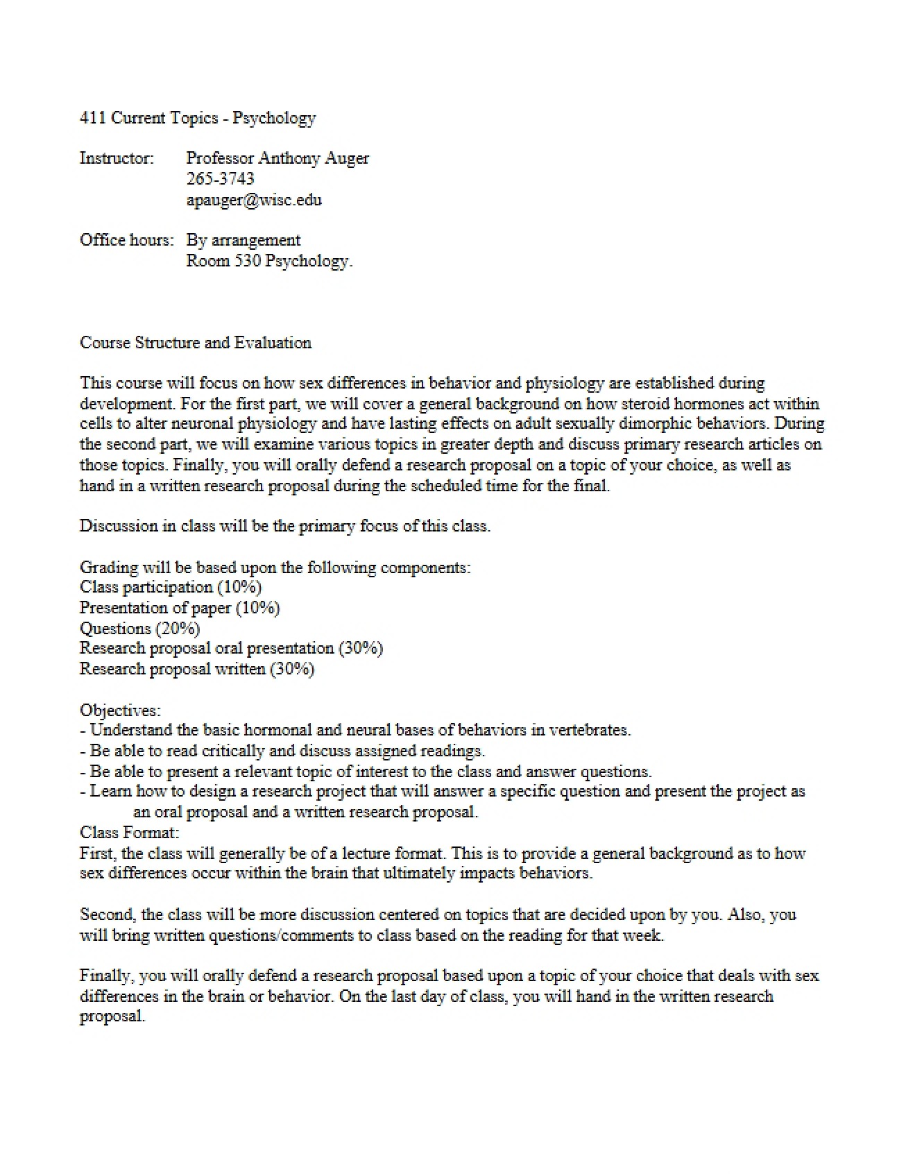 Course Evaluation and Structure