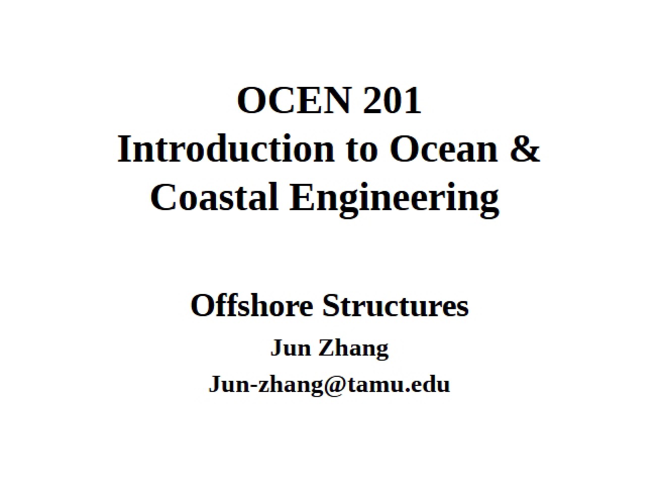 Introduction to Ocean and Coastal Engineering