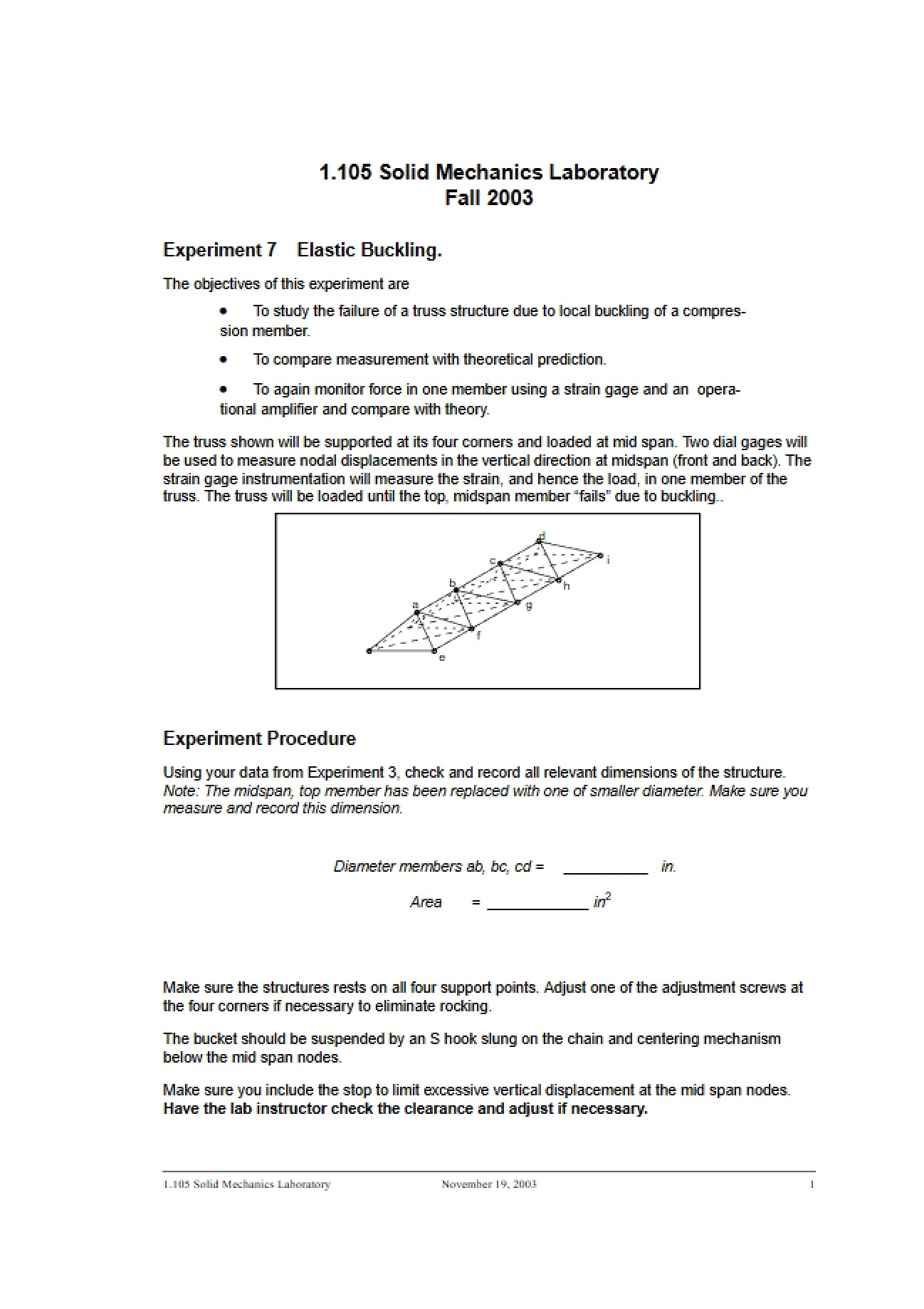 Elastic Buckling (Experiment 7)