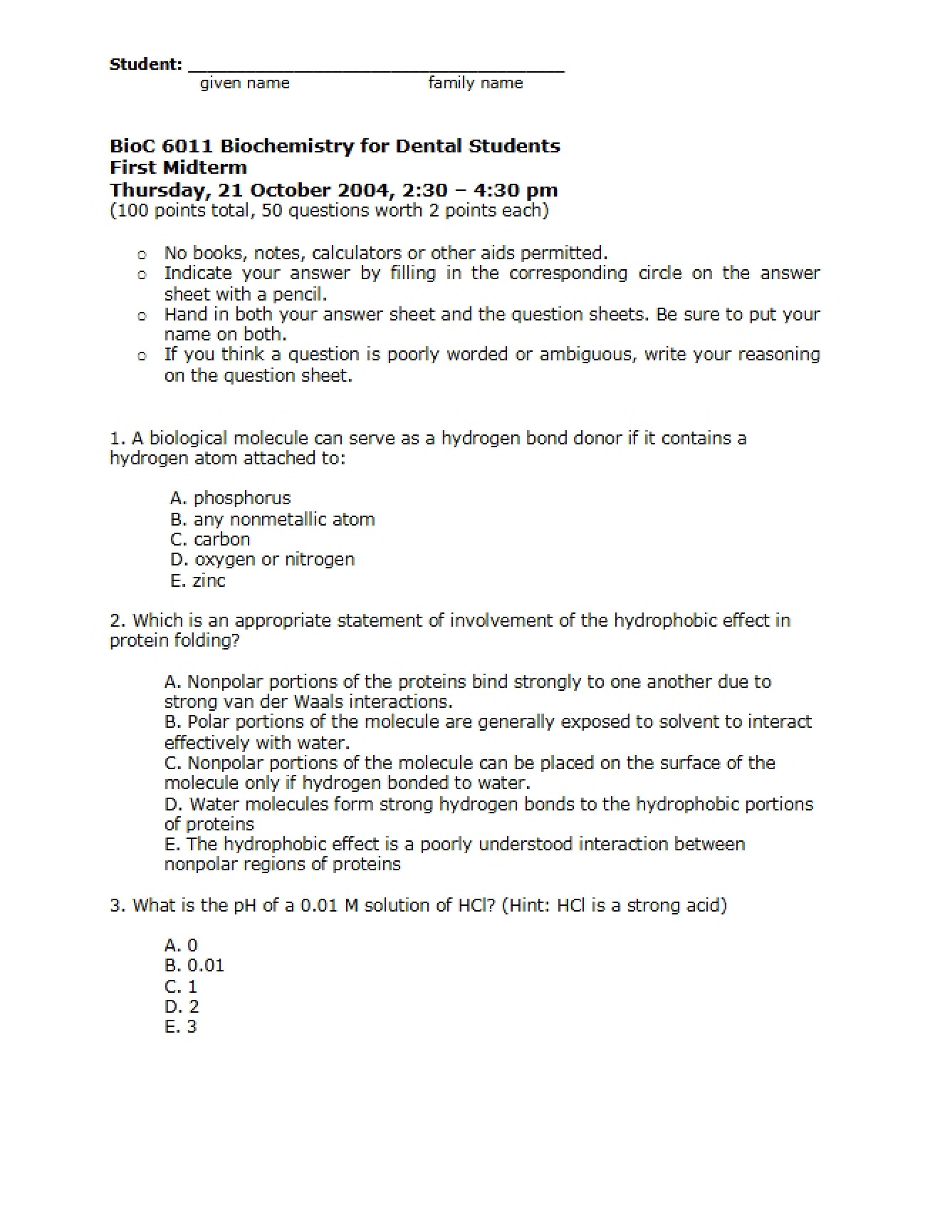 Dental Student Biochemistry