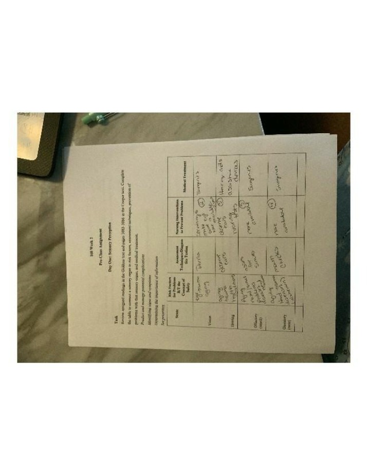 Assignment on Sensory Perception Risk Factors and Assessment Techniques