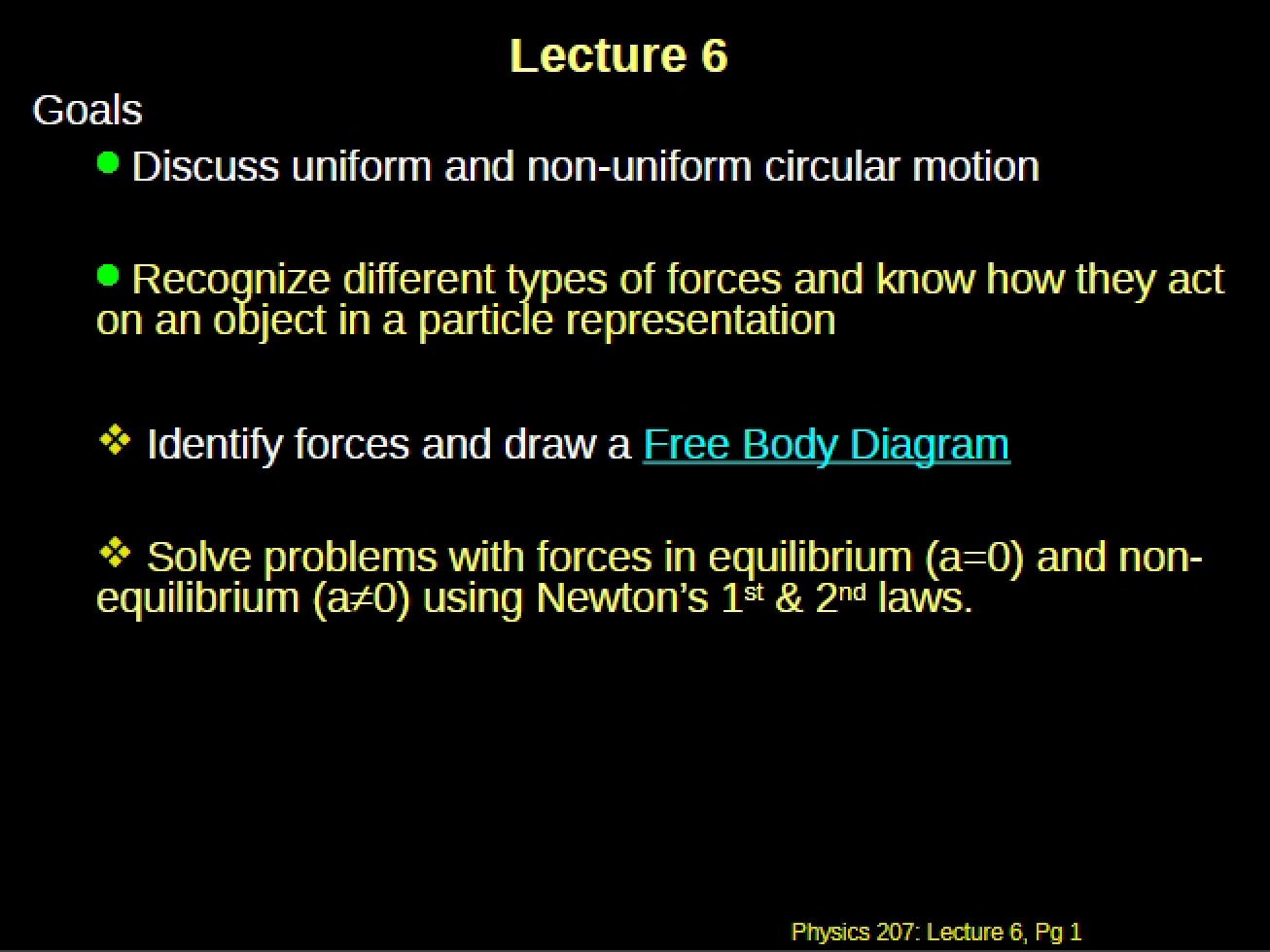 Notes for Lecture 6