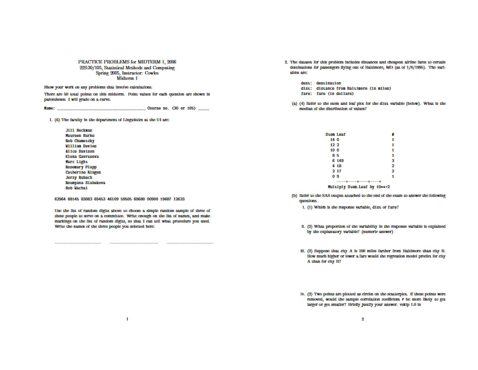 Midterm 1 Practice Problems
