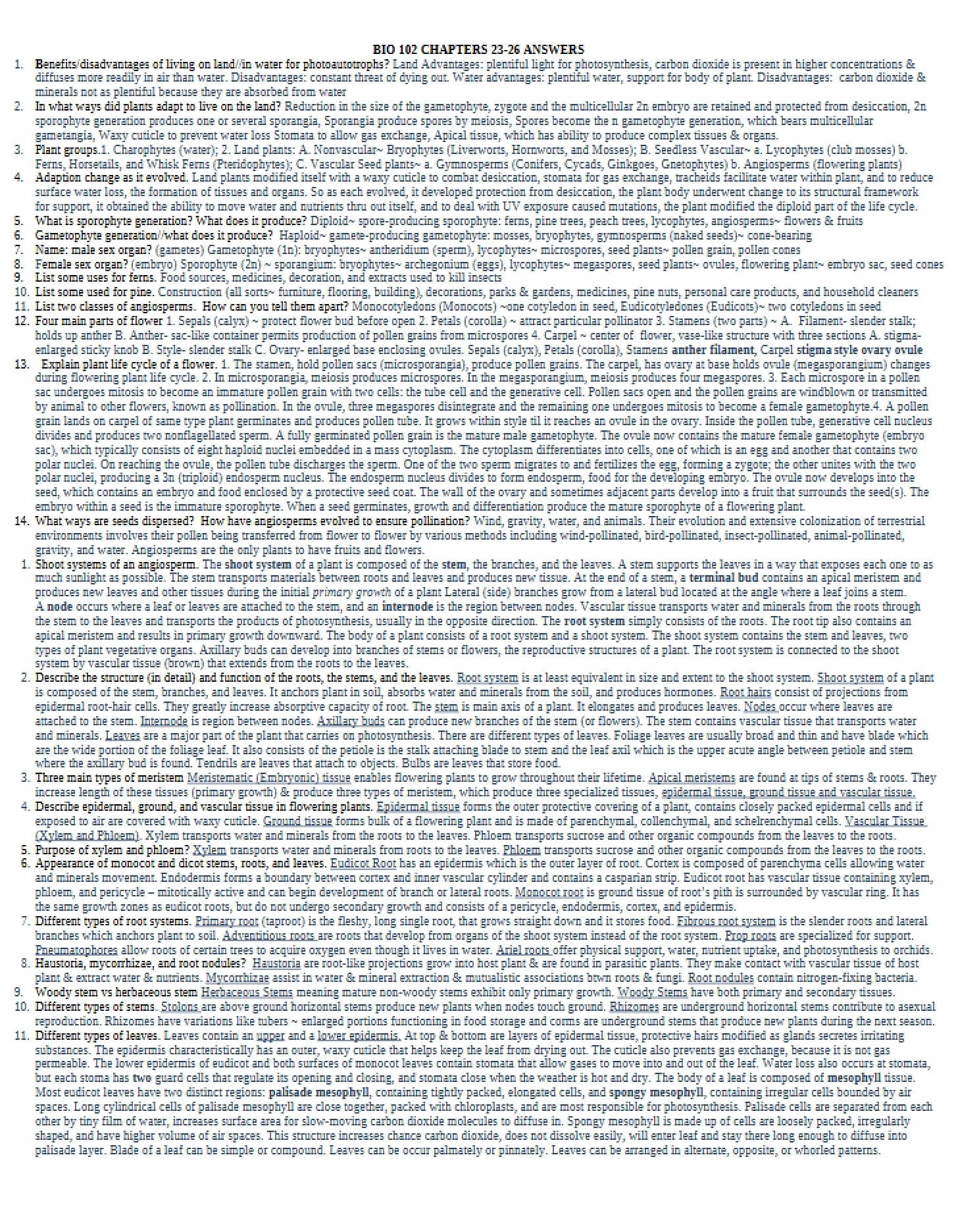 Solutions for Chapters 23 through 26