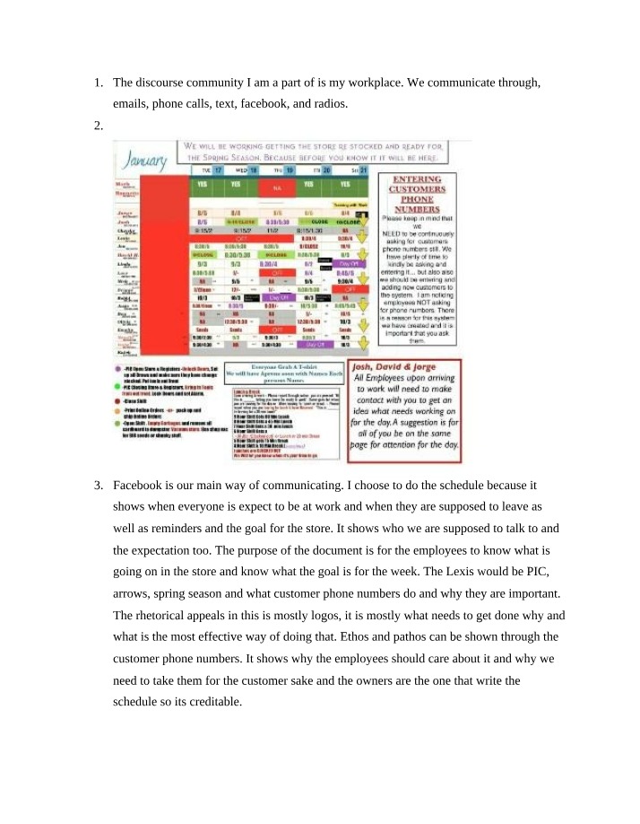Workplace Communication Goals, Schedules, and Analysis