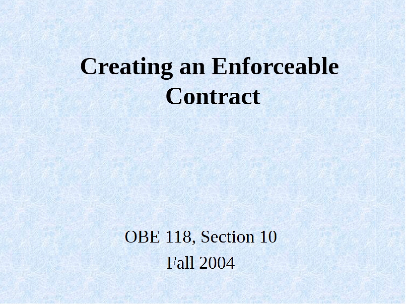 Contract Enforceability