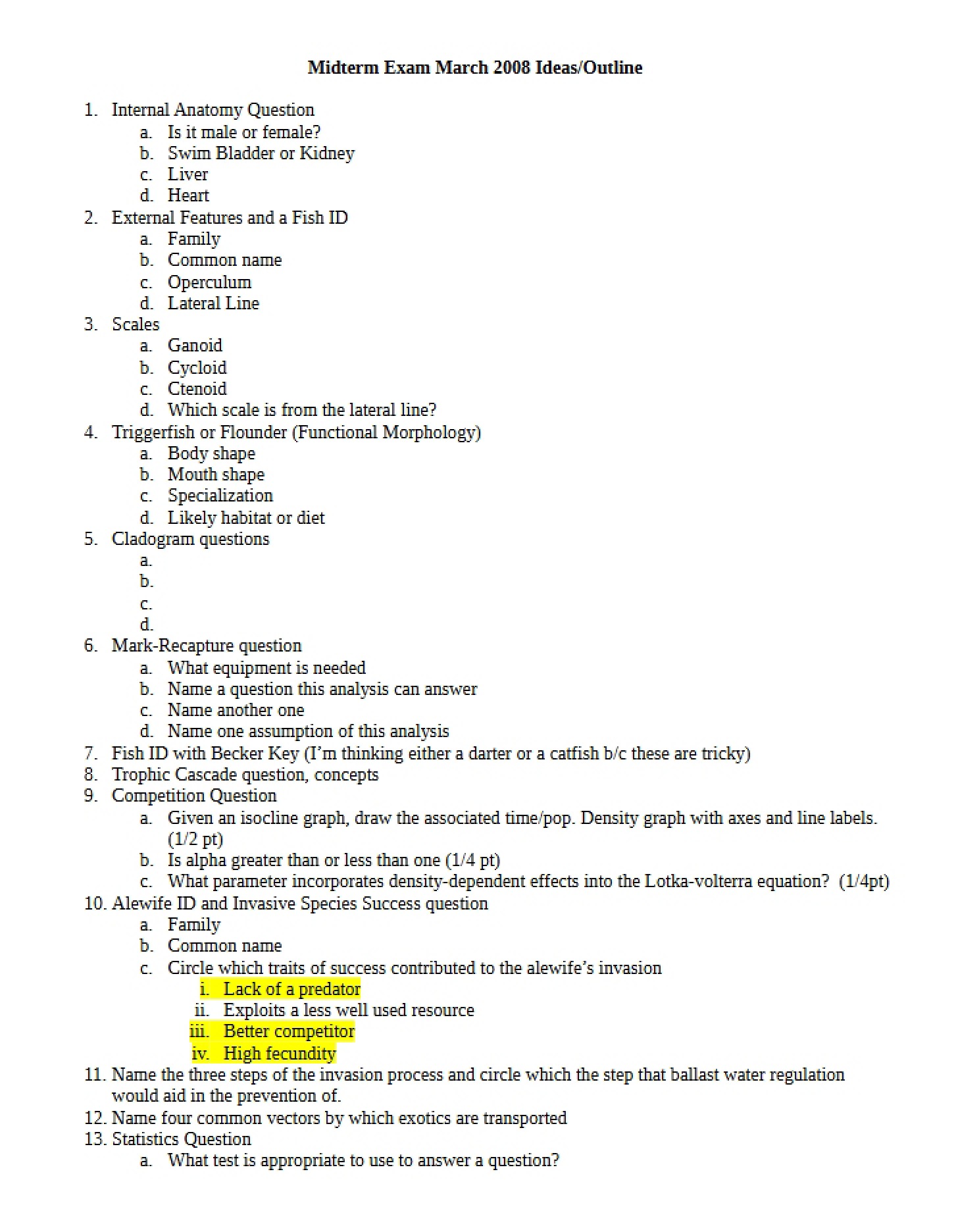 Examination Midterm