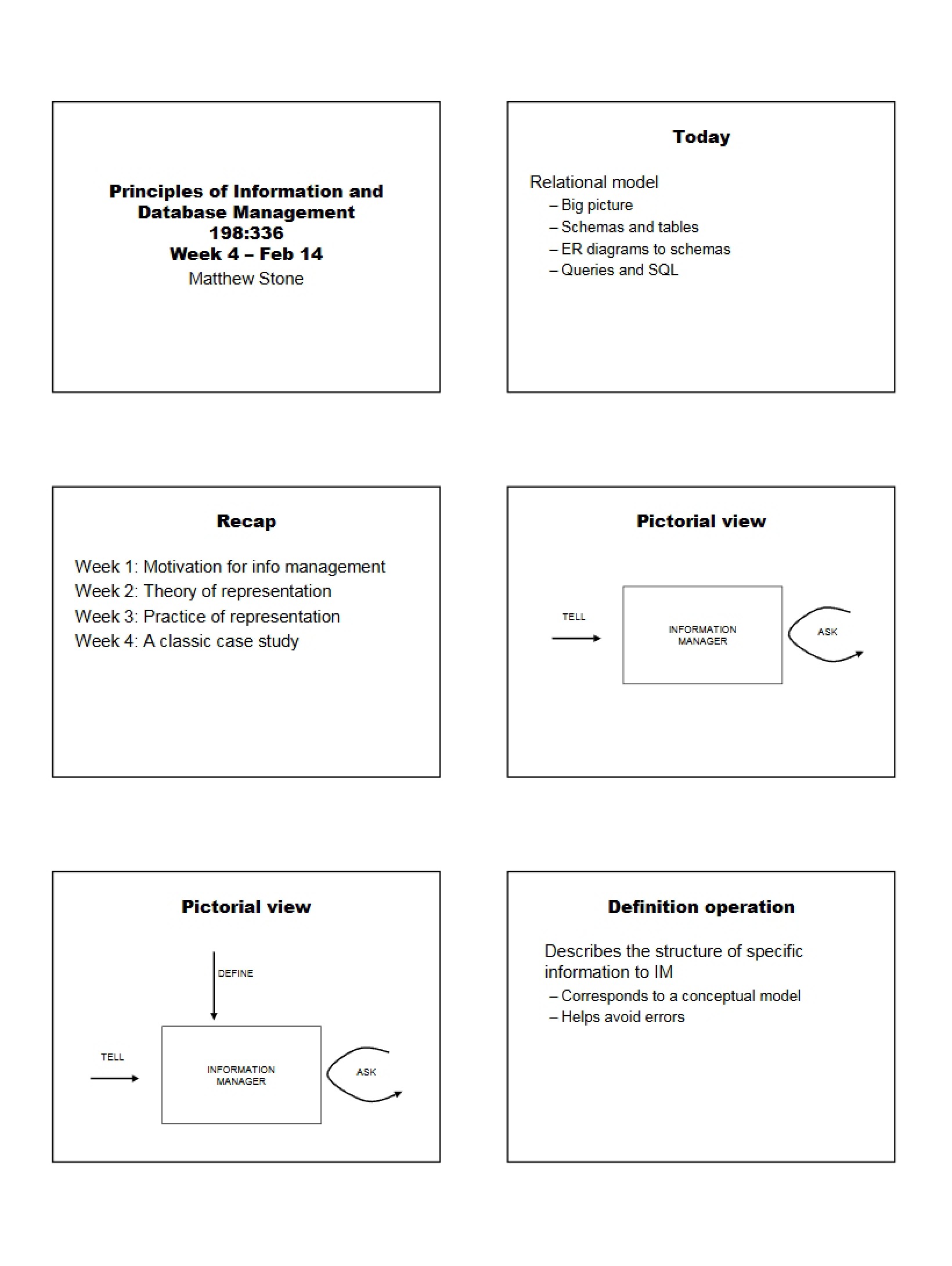 Database and Information Management Principles - 4 Pages