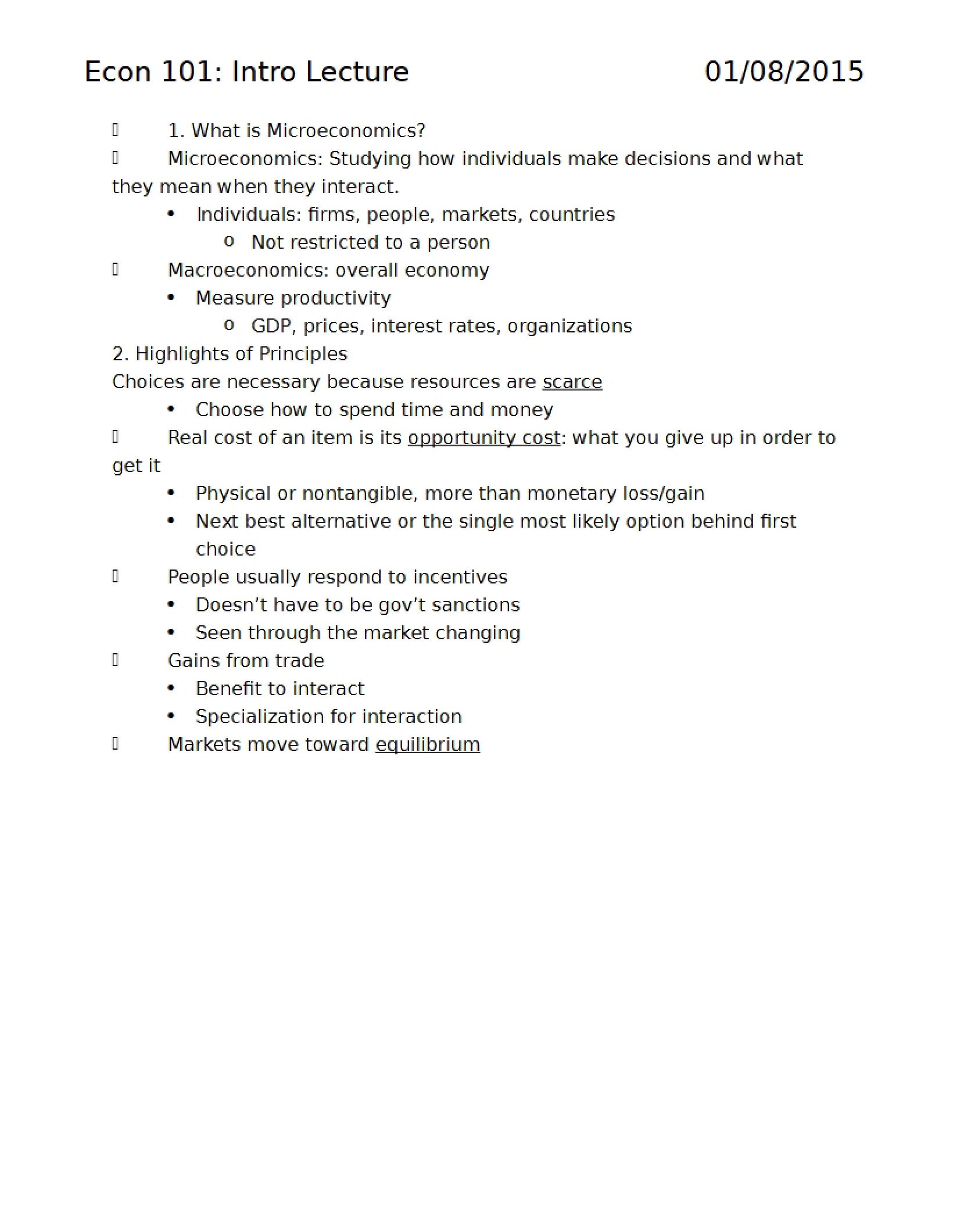 Week One Materials