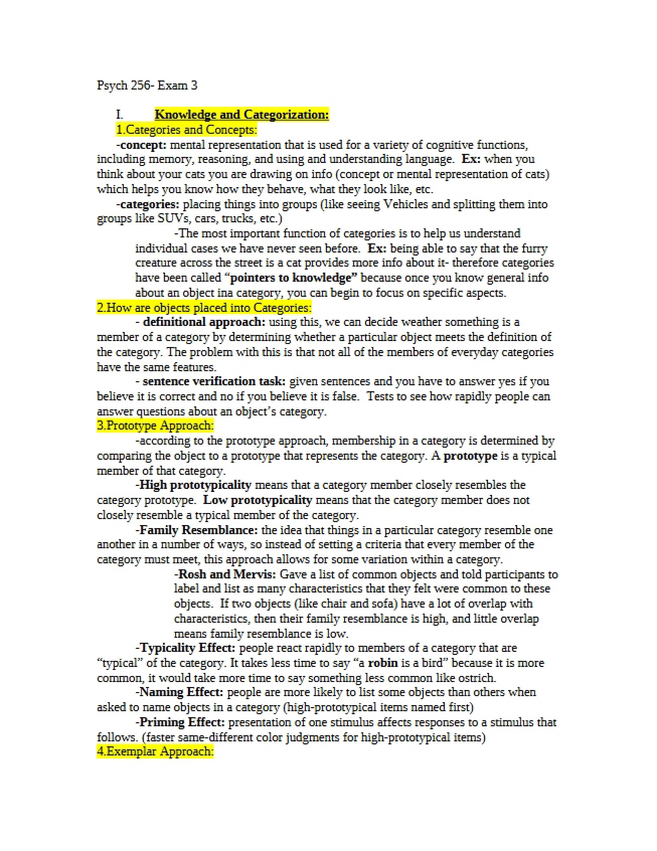 Third Exam Cognitive Psych