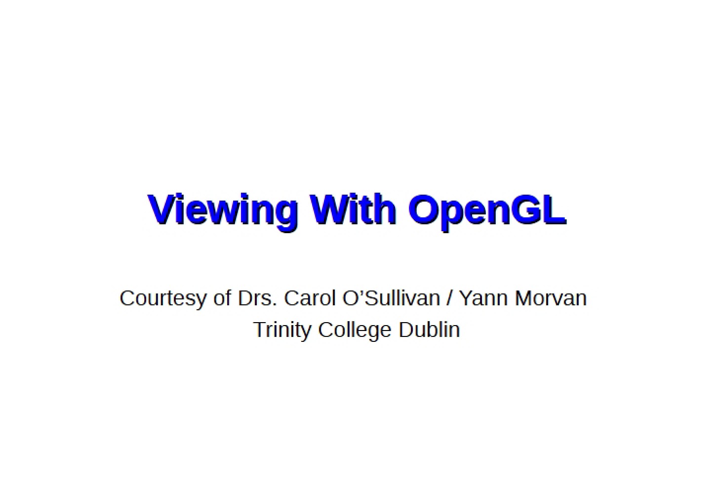 OpenGL Viewing