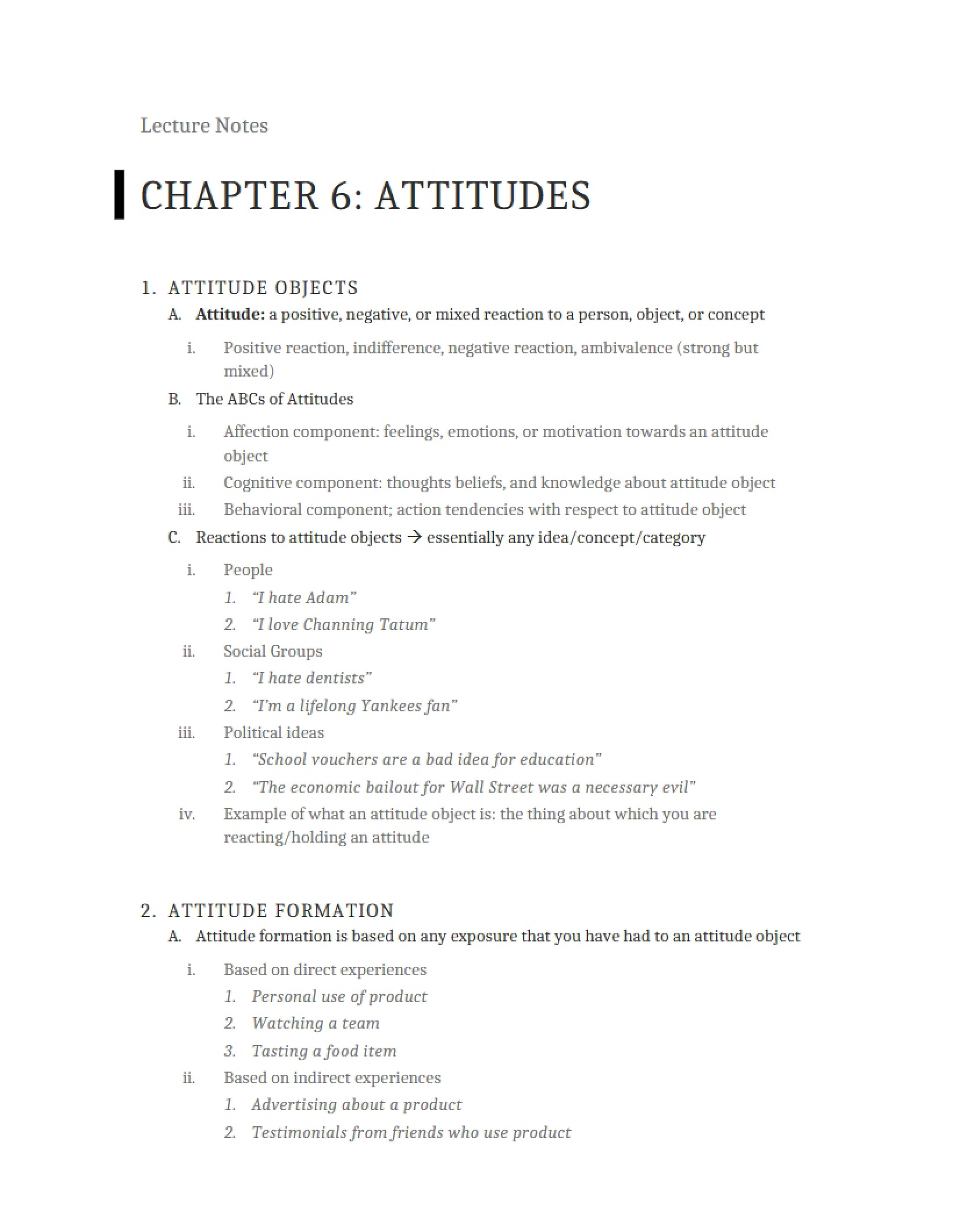 Attitudes (Chapter 6)