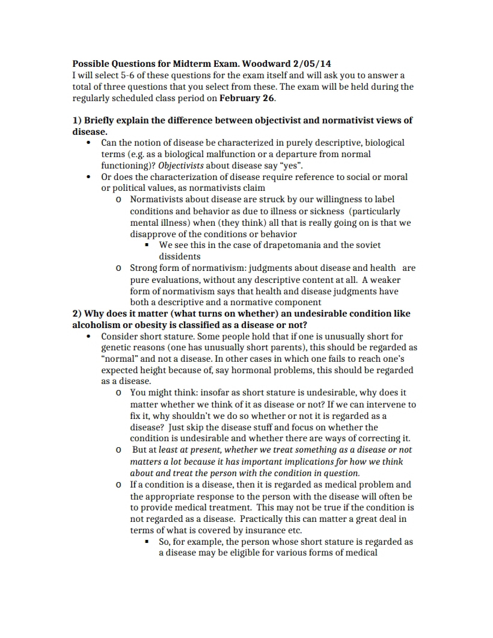 Mind and Medicine Midterm