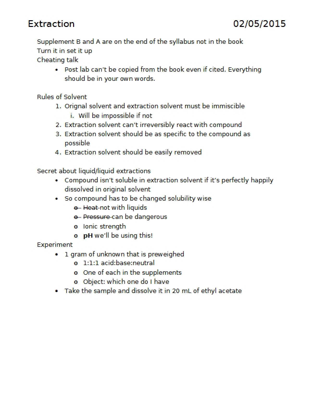 Process of Extraction