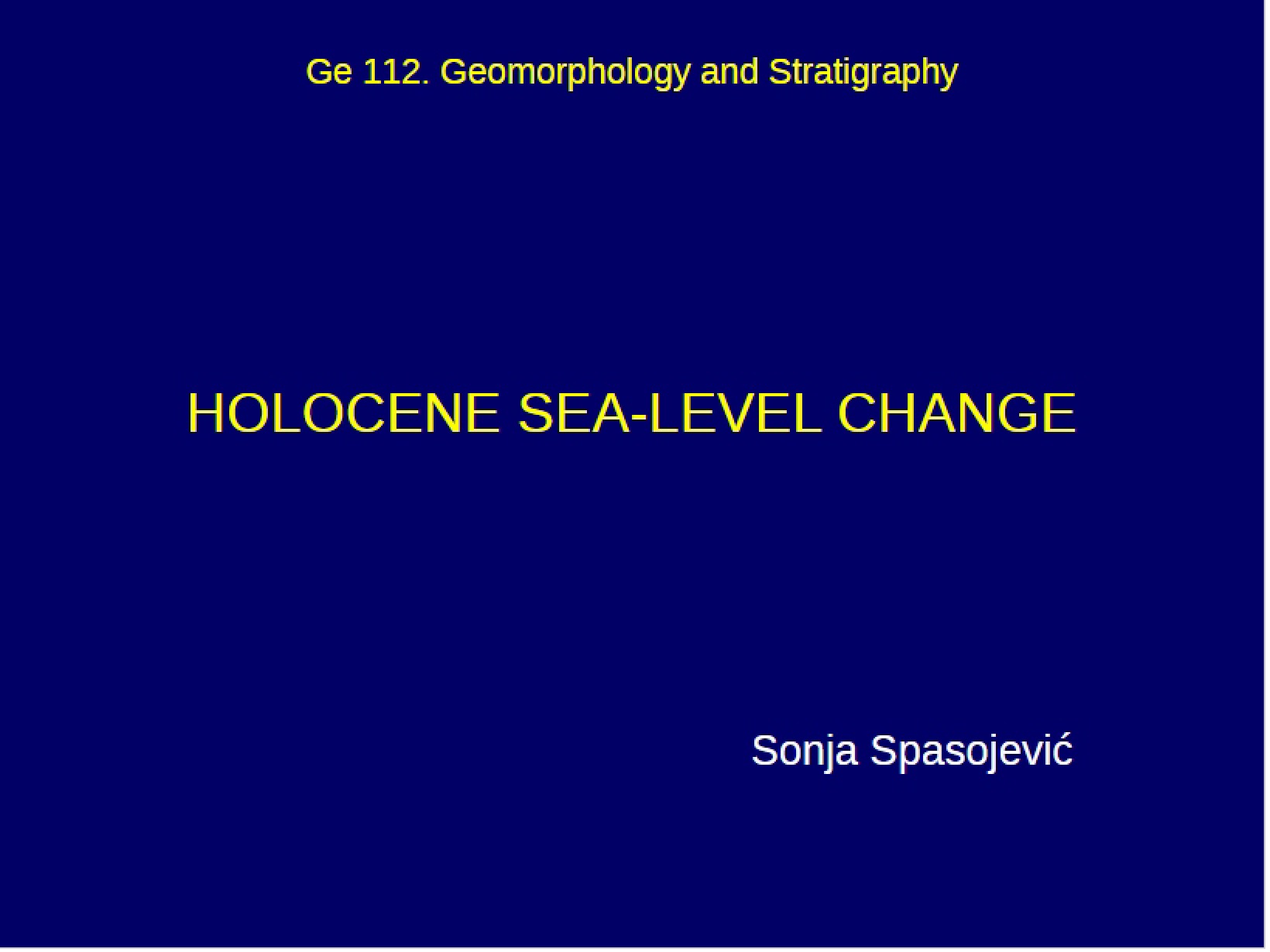 Sea-Level Change in the Holocene