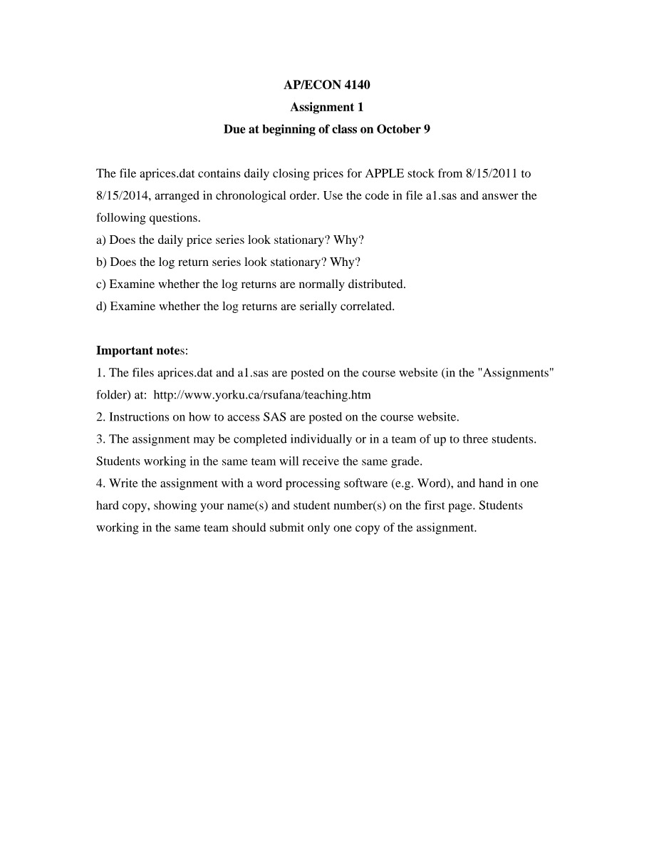ECON 4140 Assignment 1
