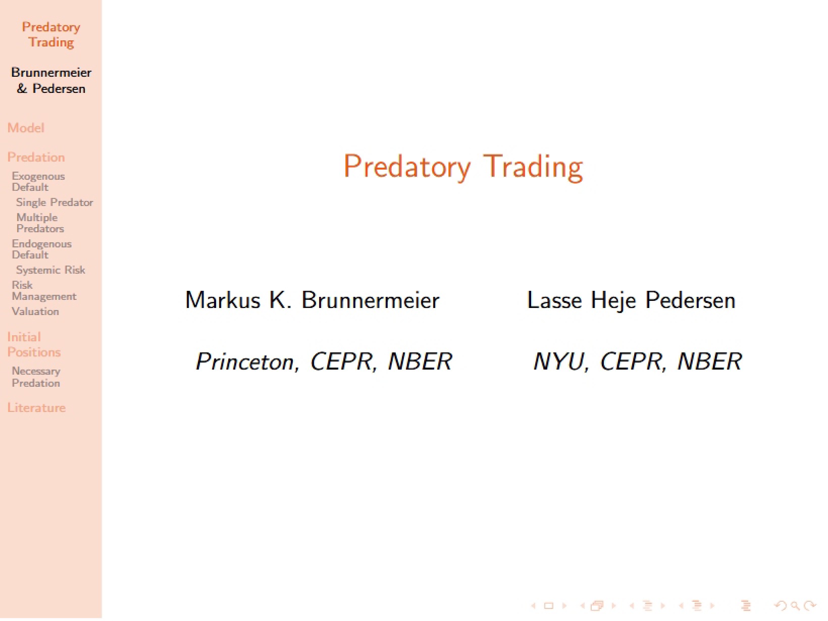 Trading Predatory Strategies