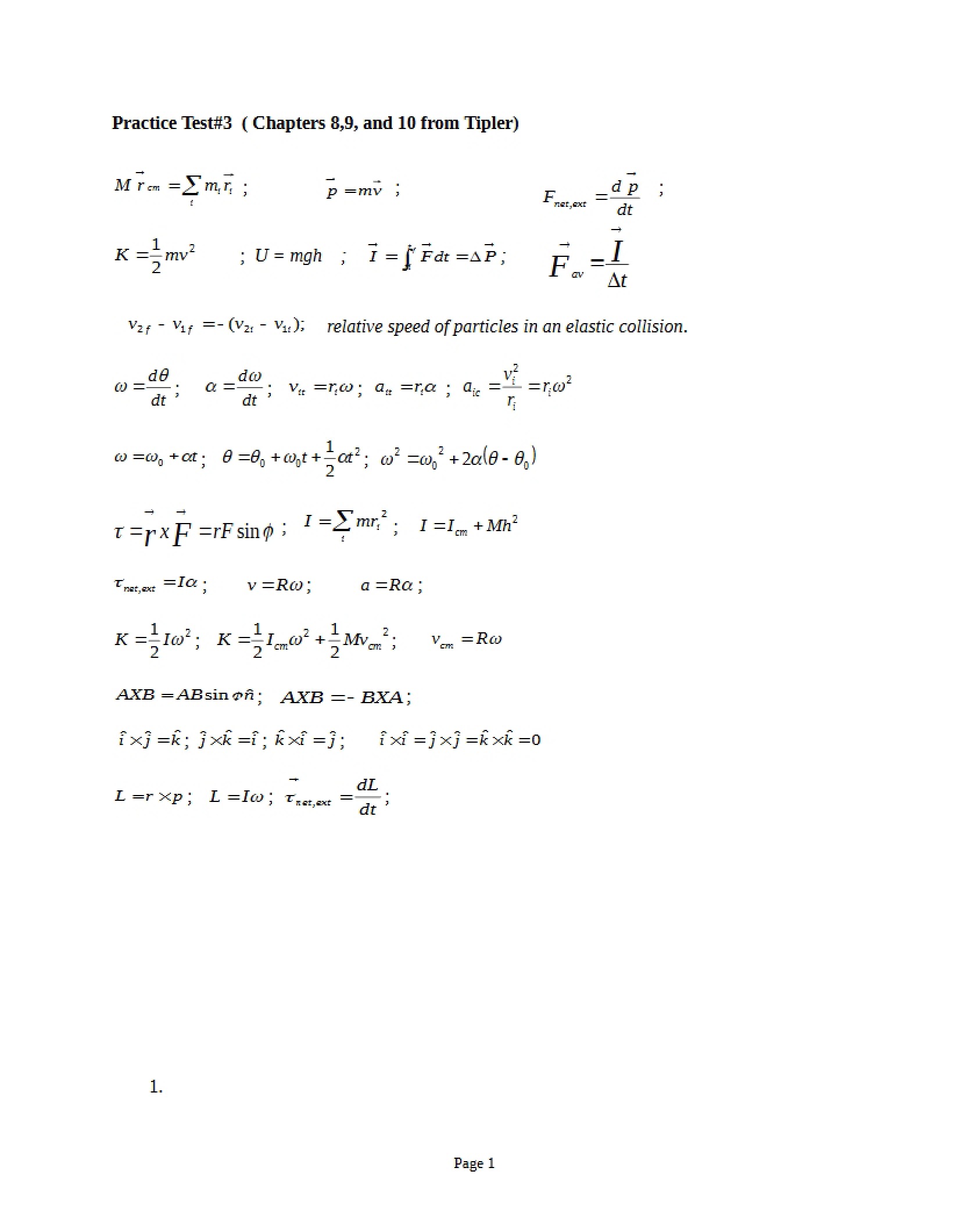 PHY 206 Study Guide