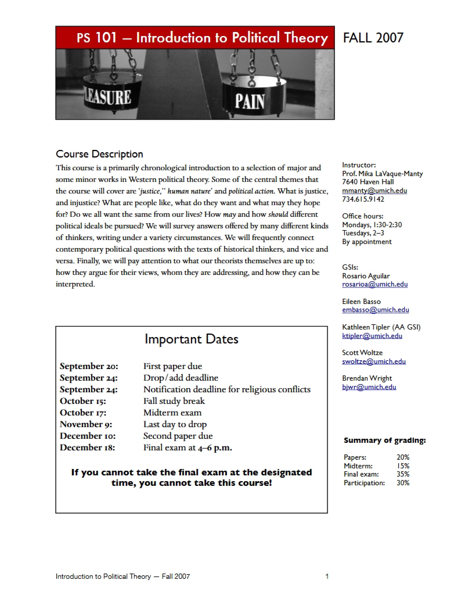 Syllabus for POLSCI 101