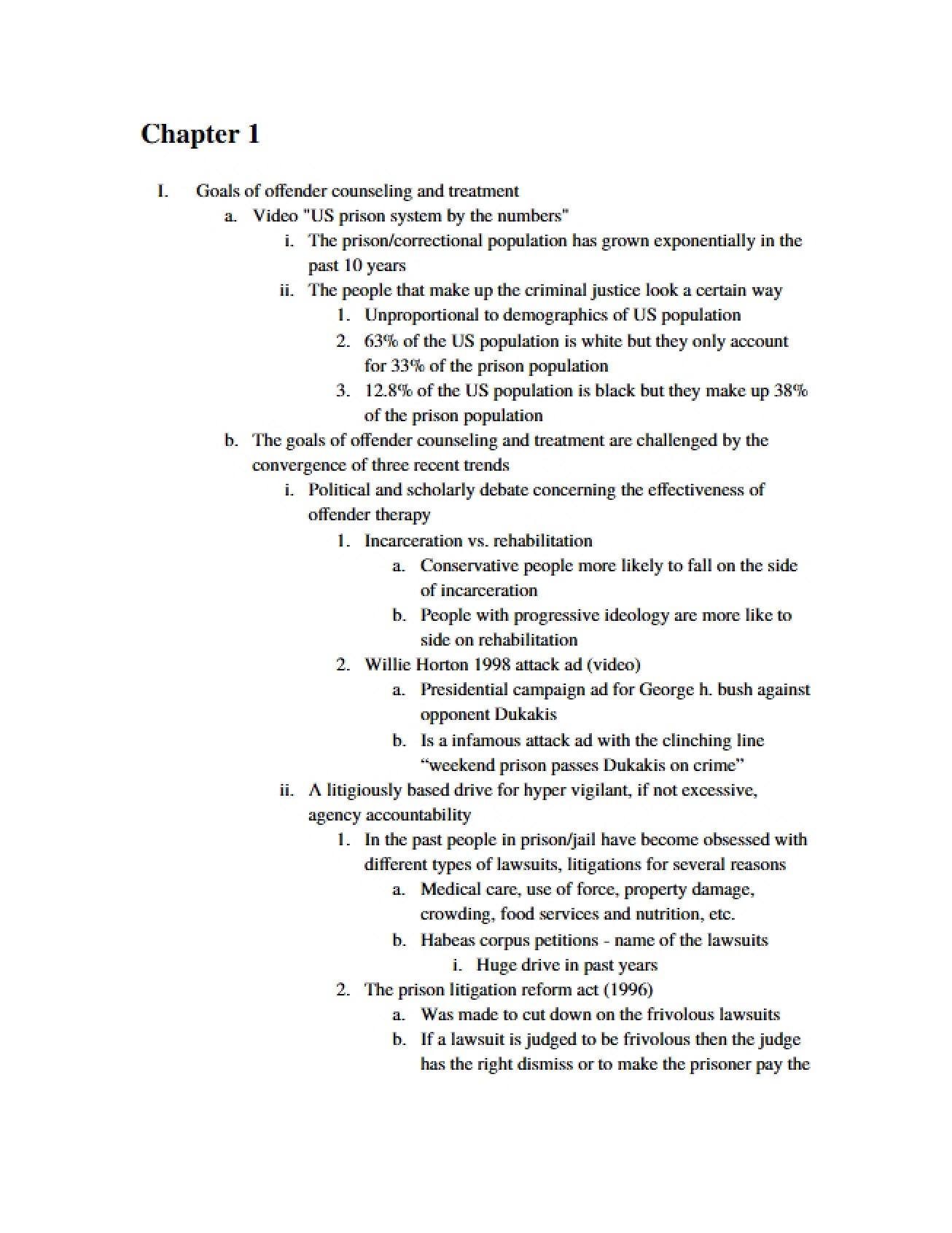 First Chapter on Correctional Processes