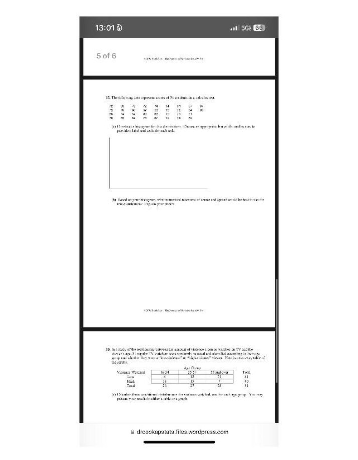 Analyzing Measures of Center and Constructing a Histogram