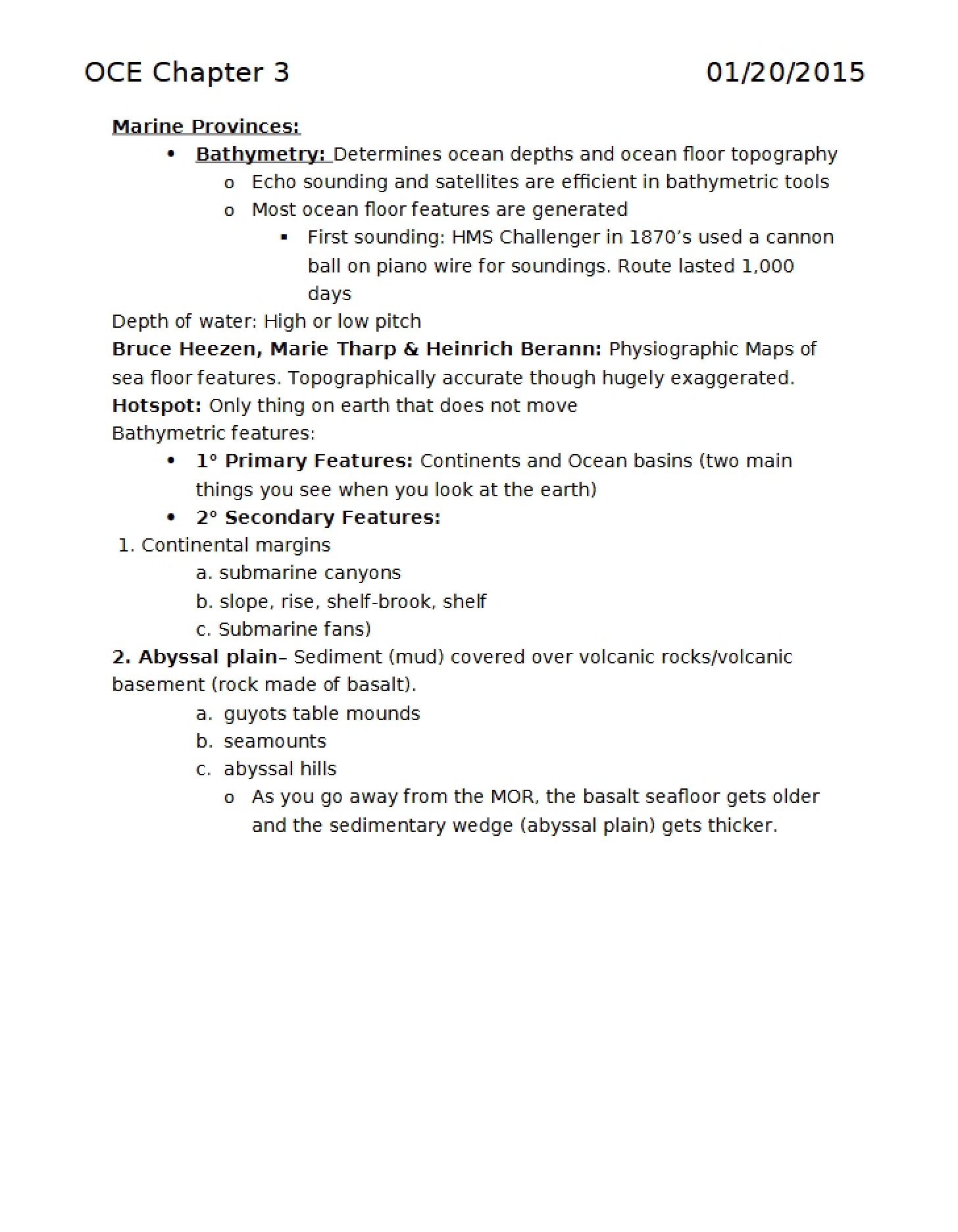 Marine Provinces (Ch 3)