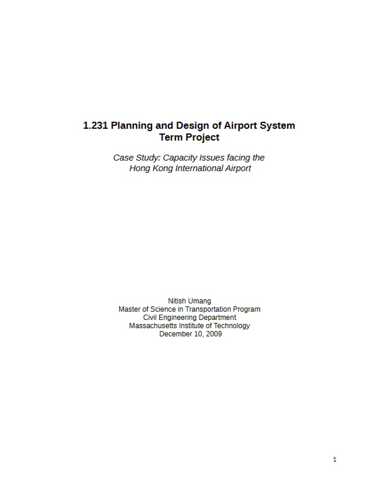 Hong Kong International Airport Capacity Issues