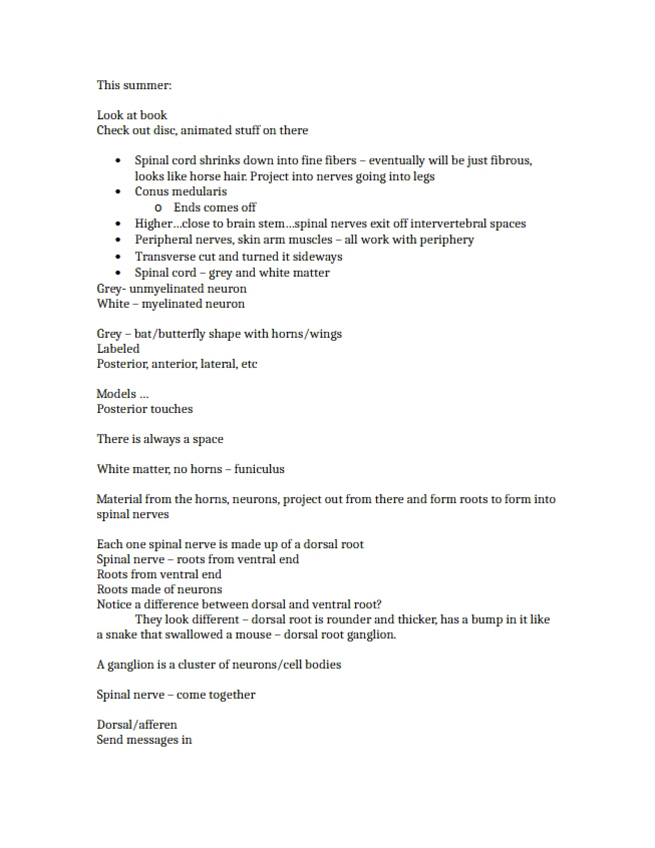 Lab Class Notes April 24, 2013