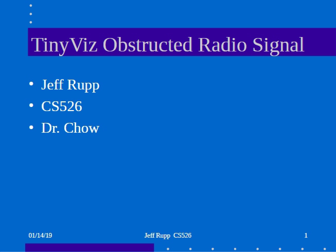 TinyViz Obstructed Radio Signal