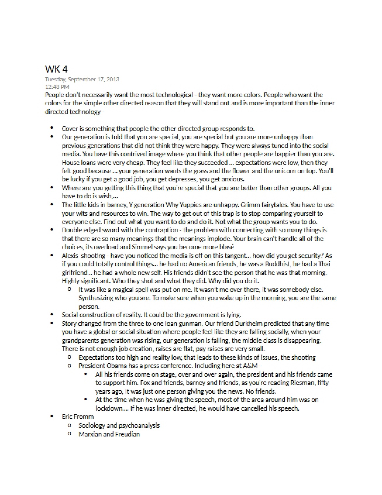 Contemporary Social Theory Week 4 Notes