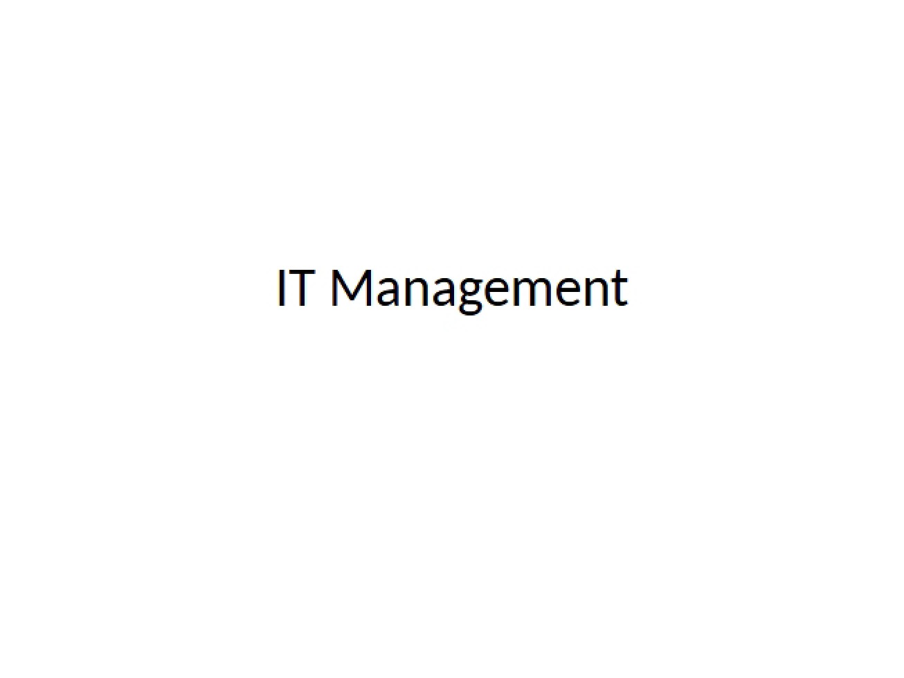 Management of Systems