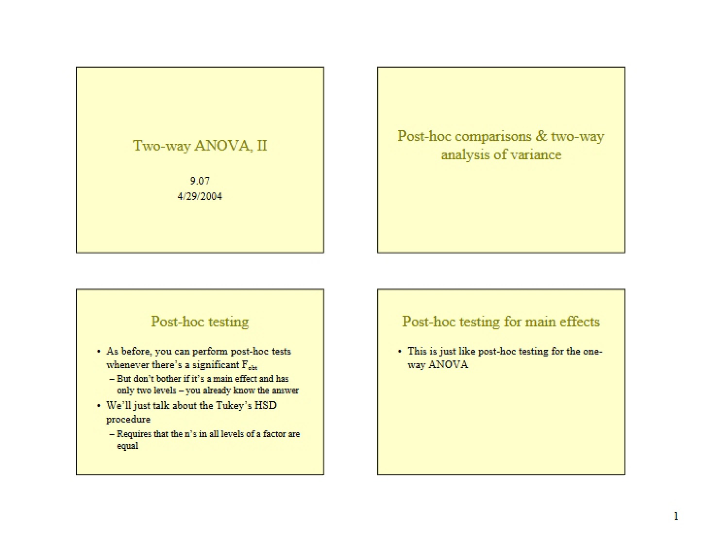 ANOVA with Two Factors