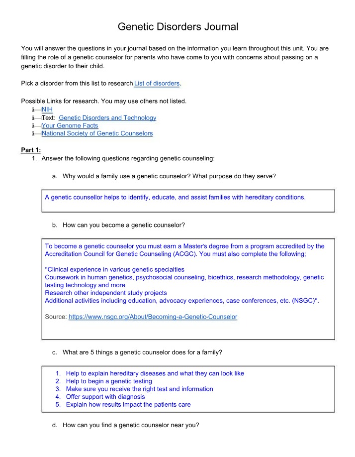 Journal on Genetic Disorders