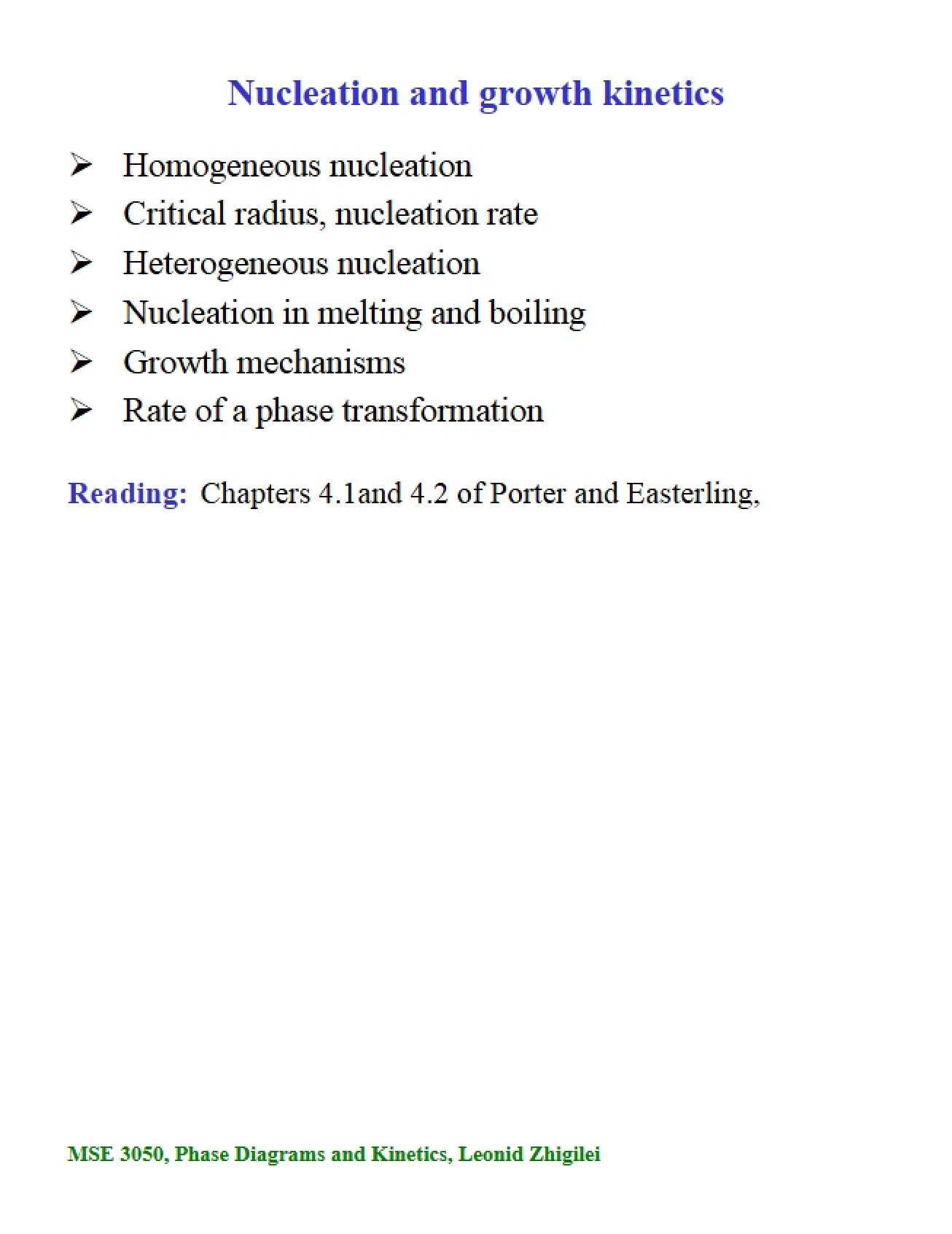 Notes from Lecture - MSE 3050