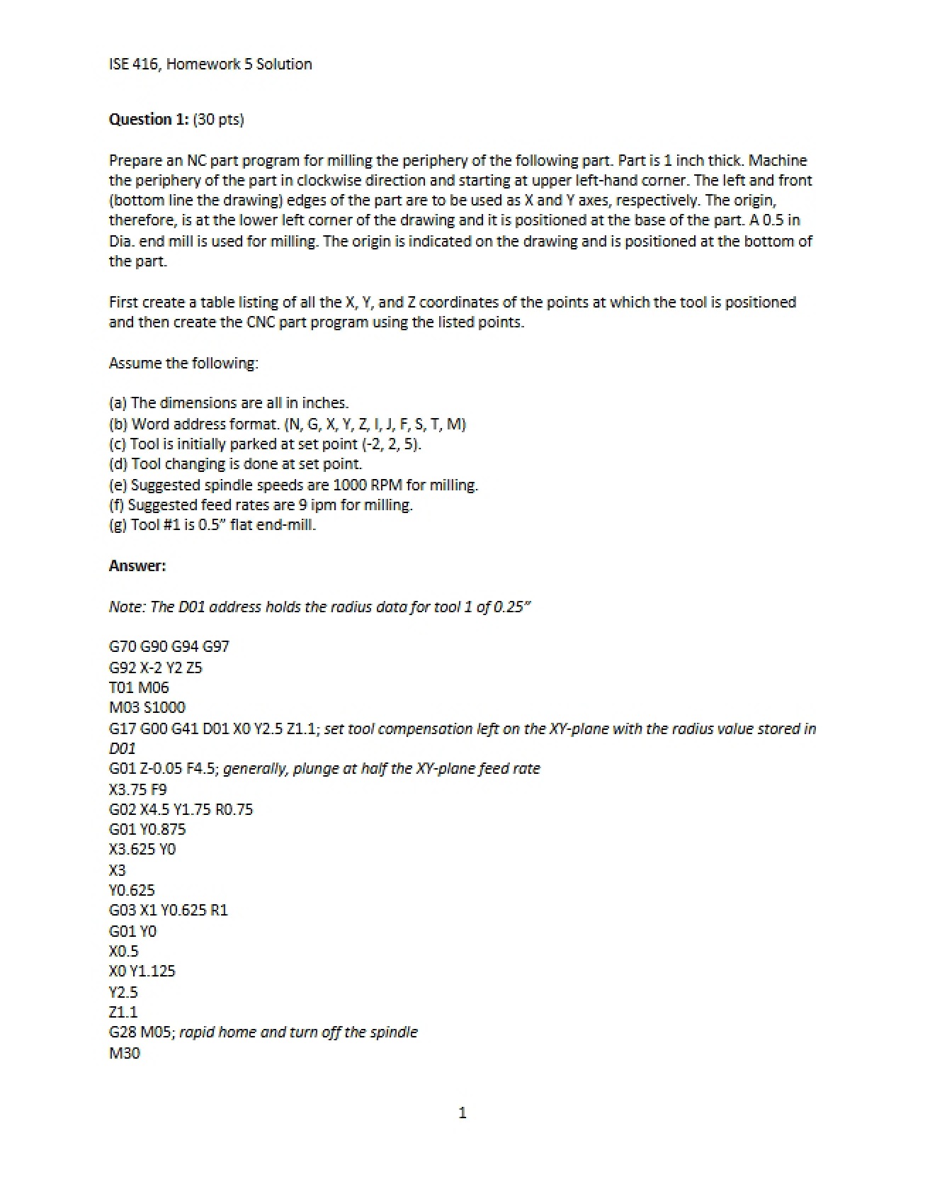 Solution for Homework Five
