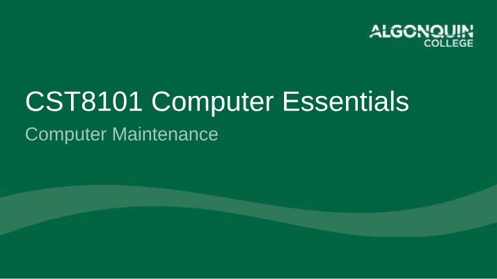 Computer Maintenance Tools