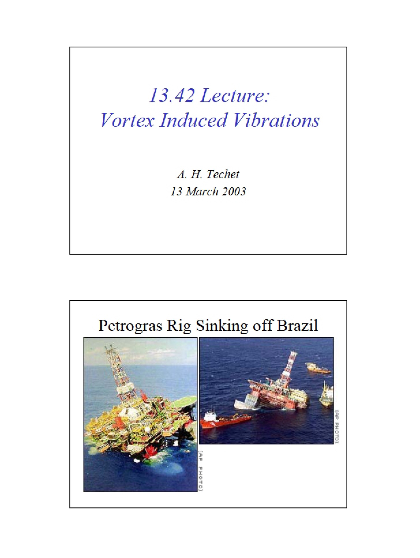 Vibrations Caused by Vortices - 13 42