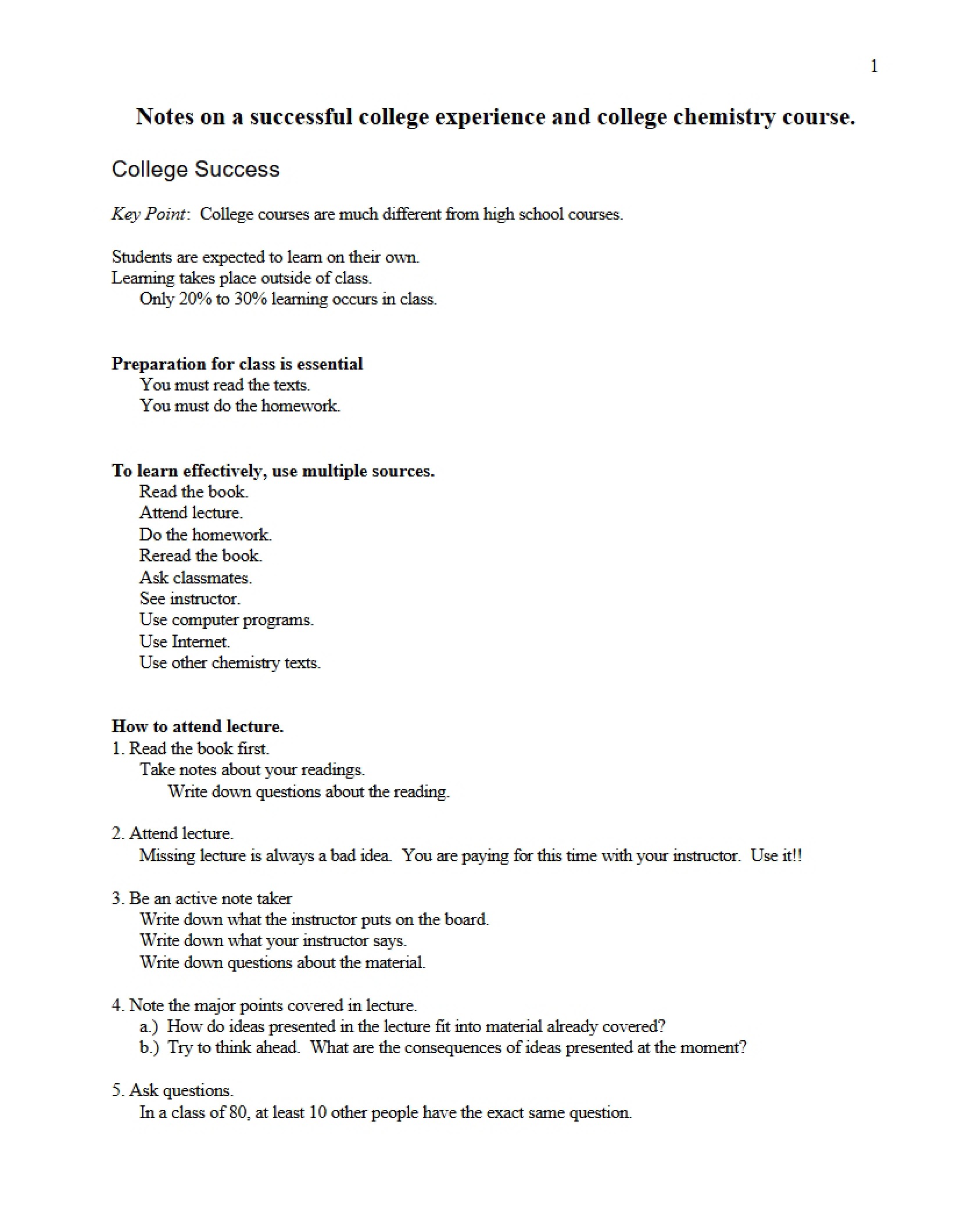 General Chemistry Study Guide 1
