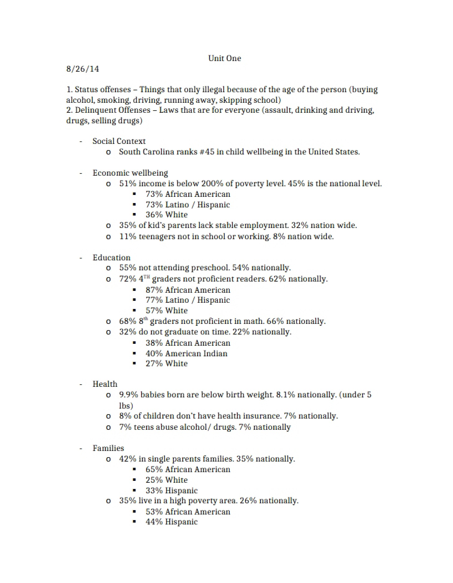 Unit One Overview - Juvenl Deliquency&justce