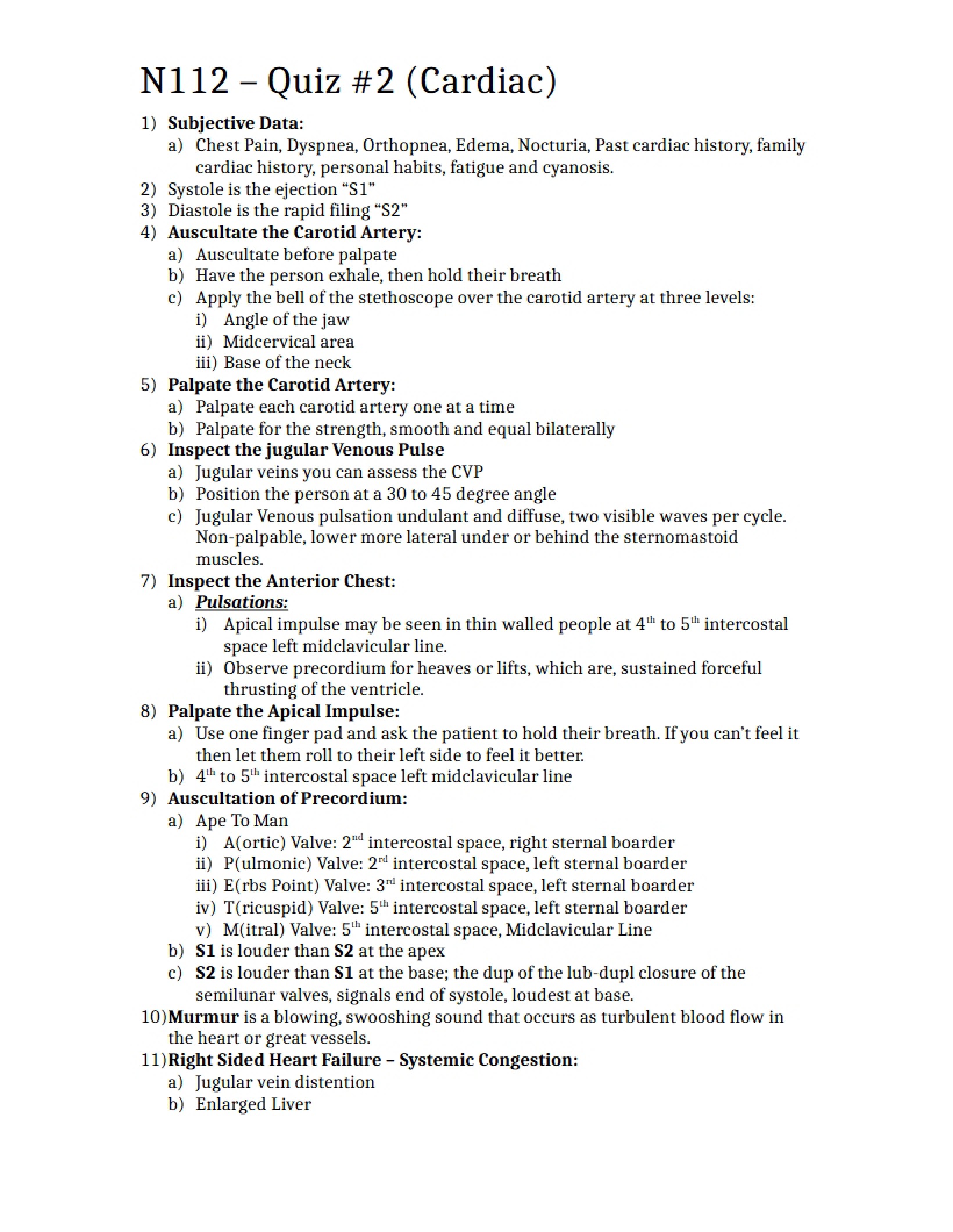 Health Assessment Quiz 2