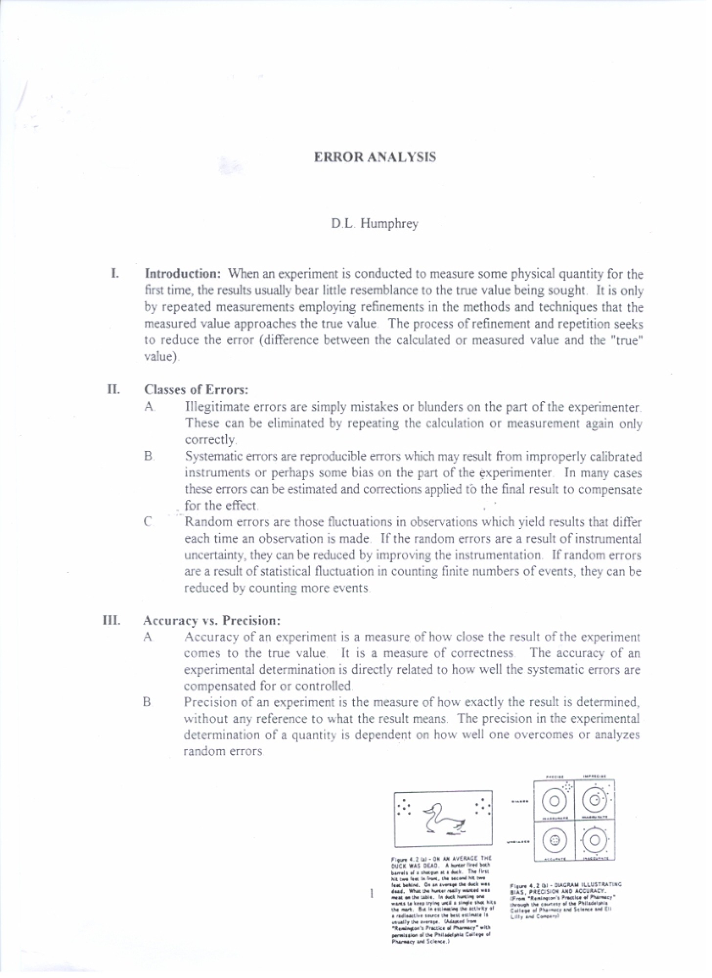 Analysis of Errors