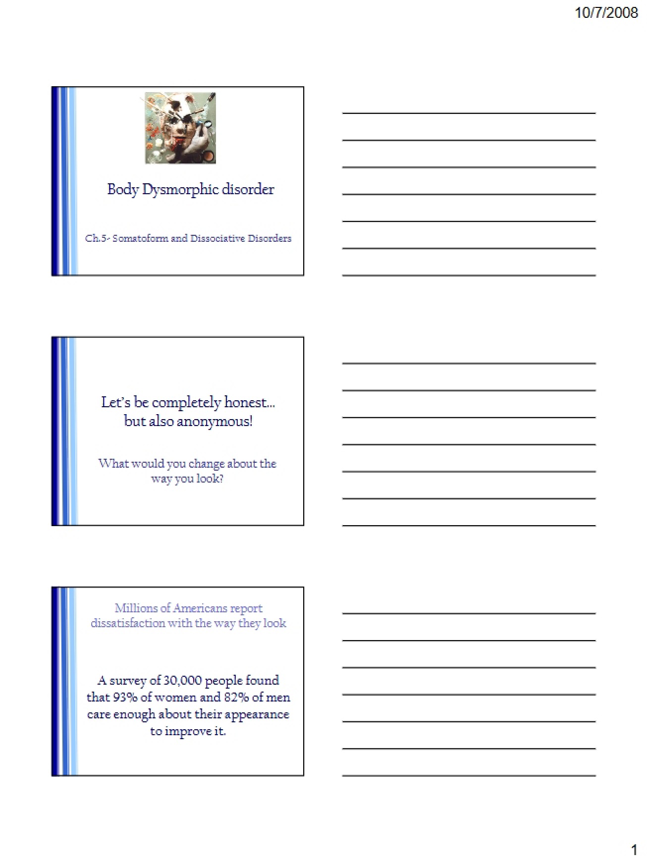Dissociative and Somatoform Disorders (Chapter 5)
