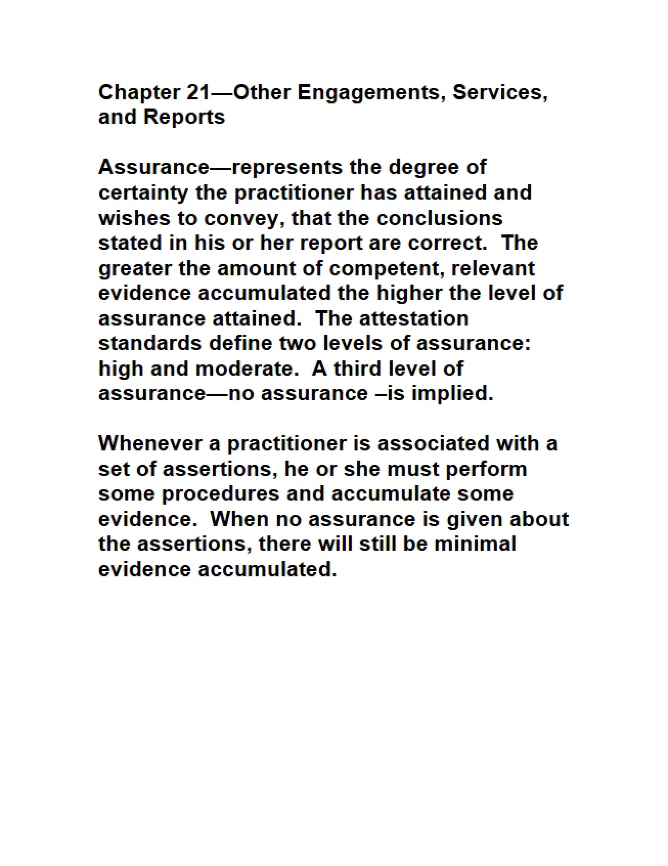 Reports, Services, and Other Engagements - Ch 21