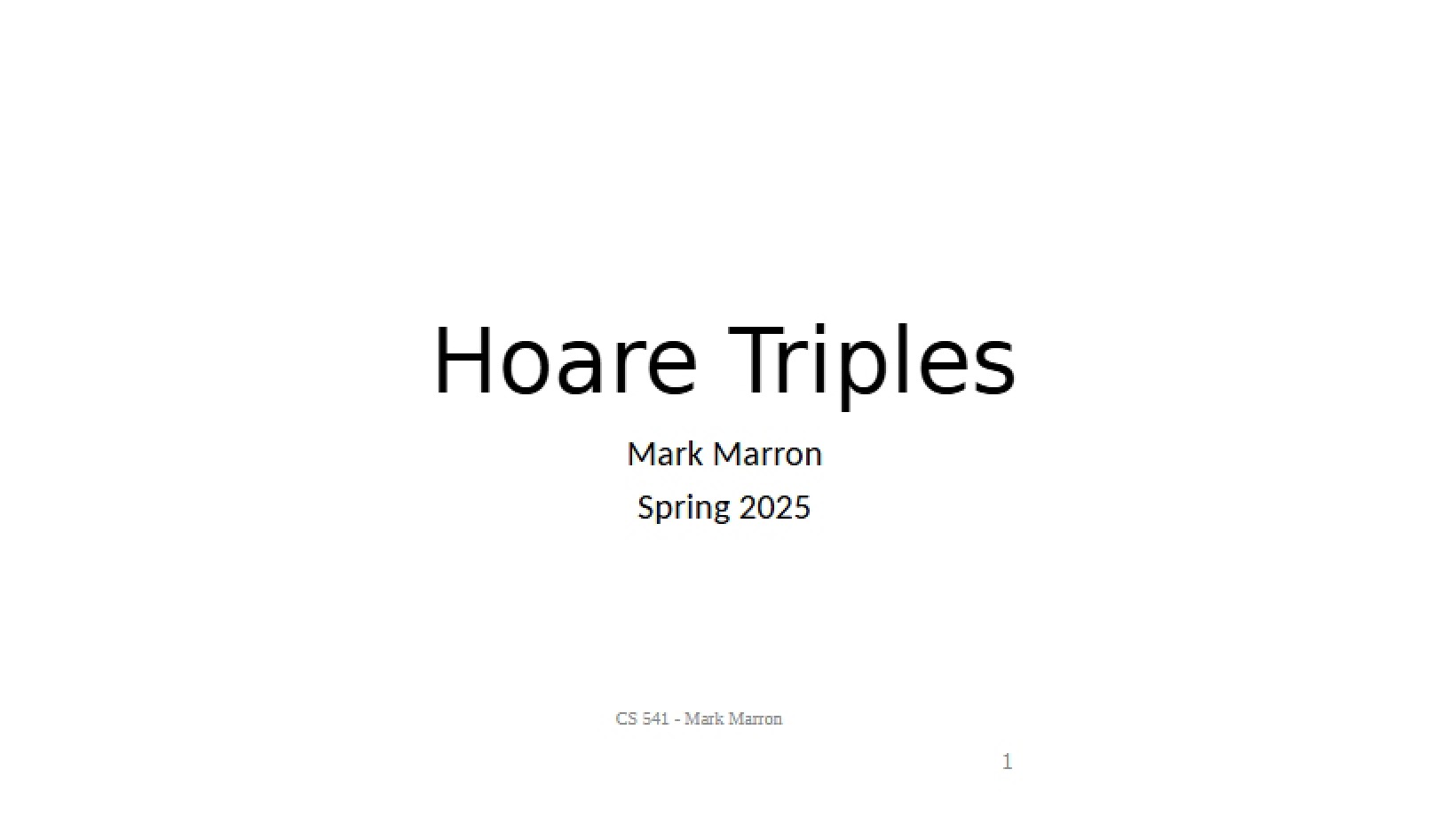 Triples by Hoare